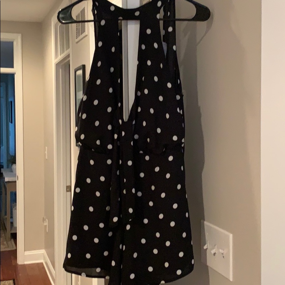 NEVER WORN WITH TAGS black polka dot romper